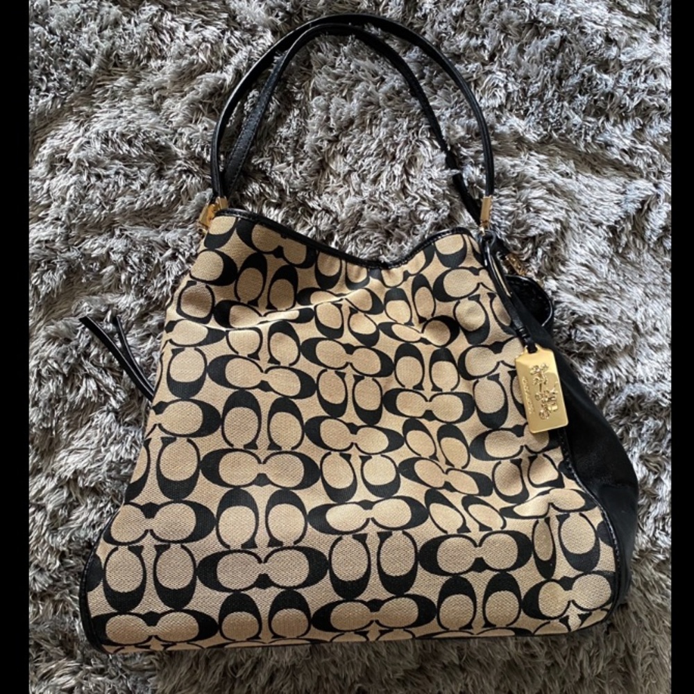Signature Coach Jacquard Dalton 31 Shoulder Bag